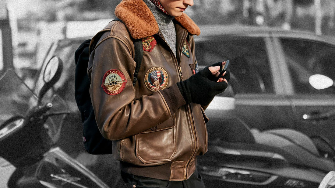 leather bomber jacket
