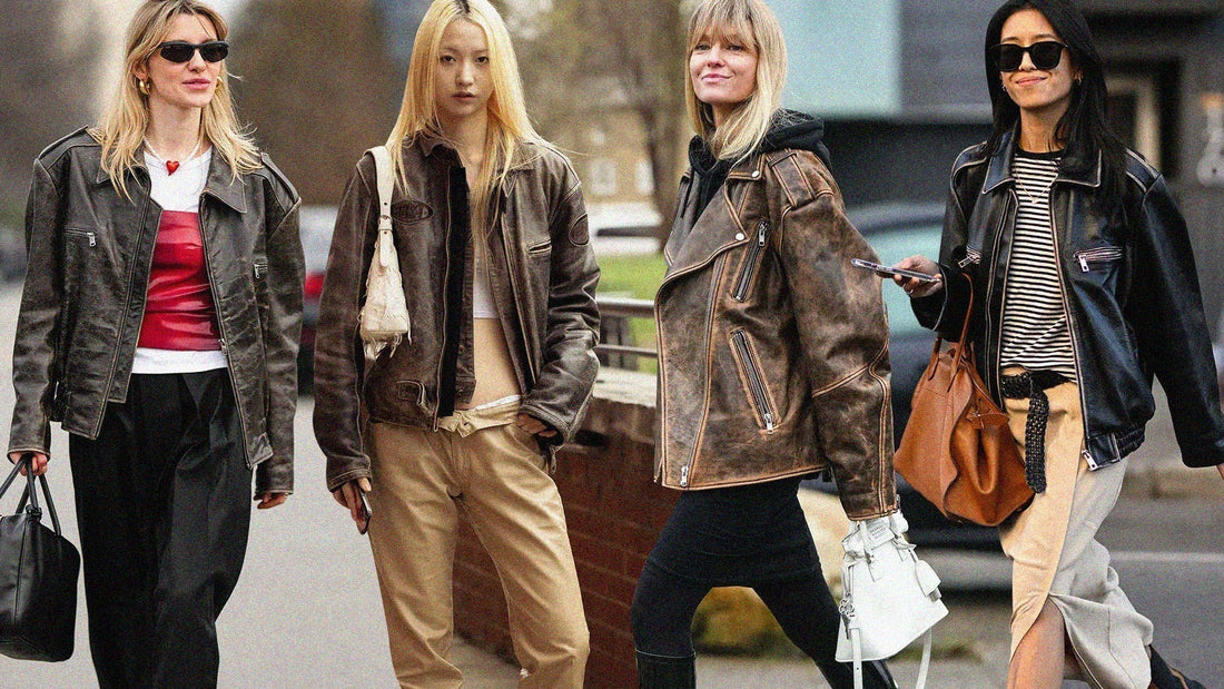 brown leather jacket