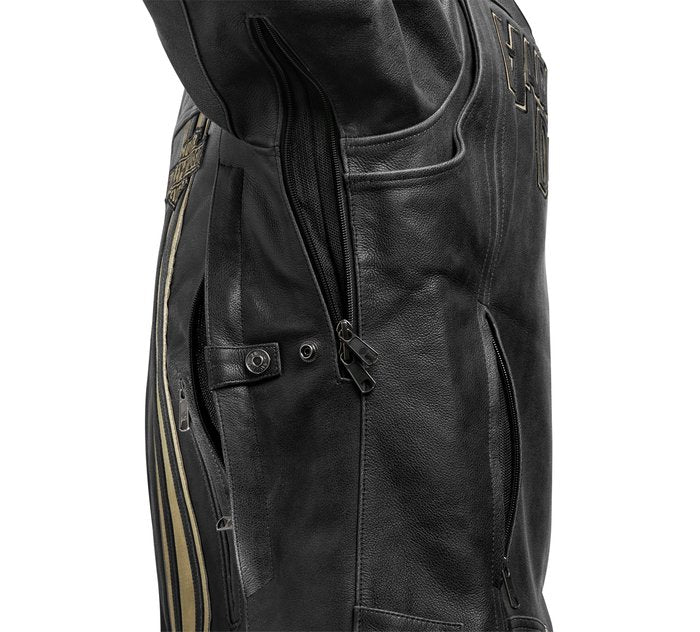 Harley Davidson Jacket Multi Pockets Motorbike Leather Jacket - bombersflight