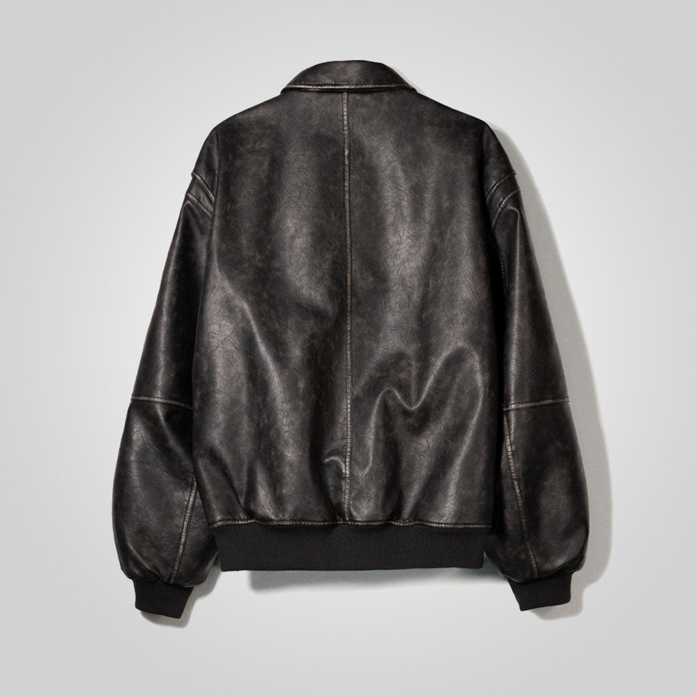 A2 Black Distressed Leather Jacket