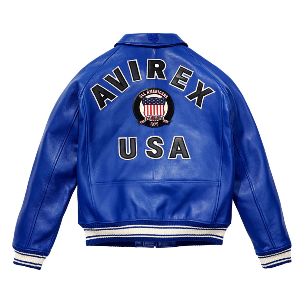 Men's Avirex Blue Jacket New Style Avirex Jacket - bombersflight