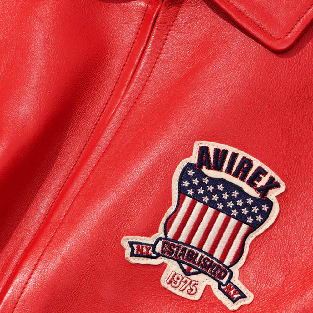 New Men's Aviex Jacket Classic Leather Bomber Jacket - bombersflight