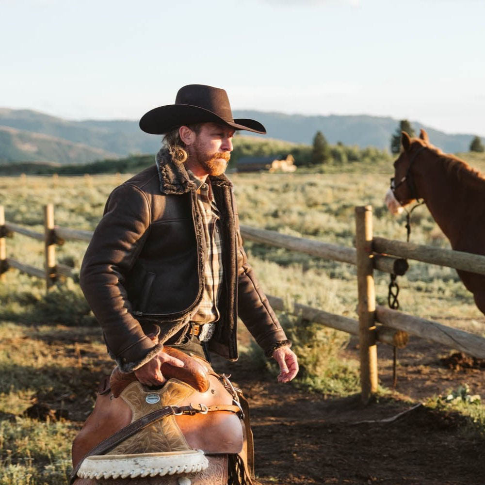 Men's Brown B3 Shearling Jacket