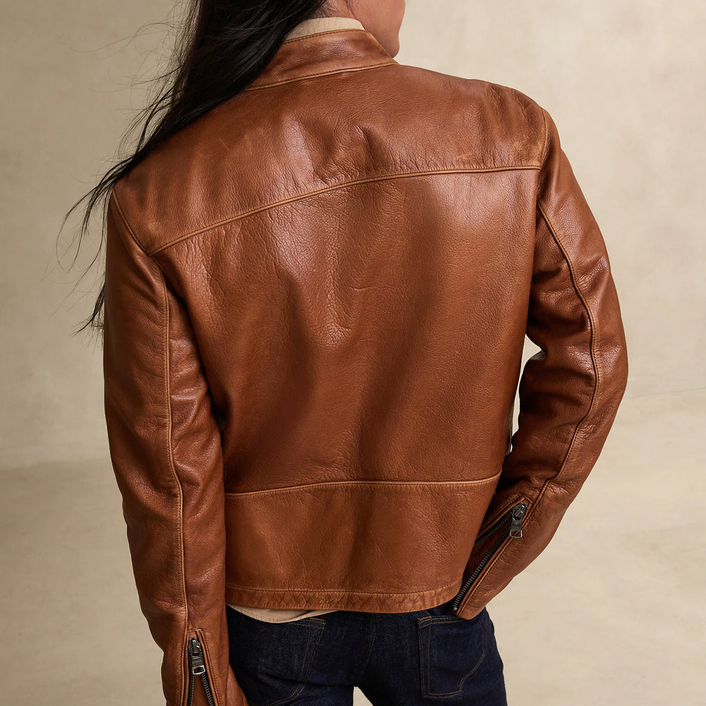 Brown Cafe Racer Jacket