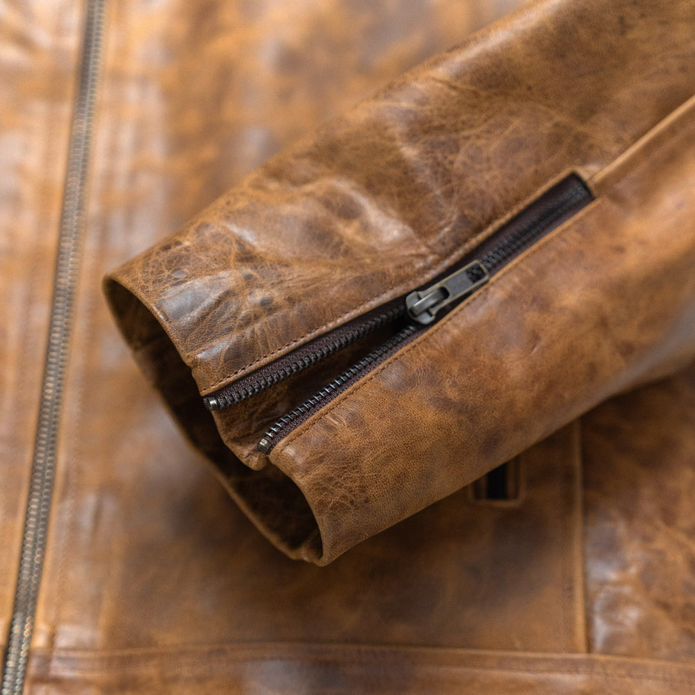 Waxed Cafe Racer Moto Biker Jacket