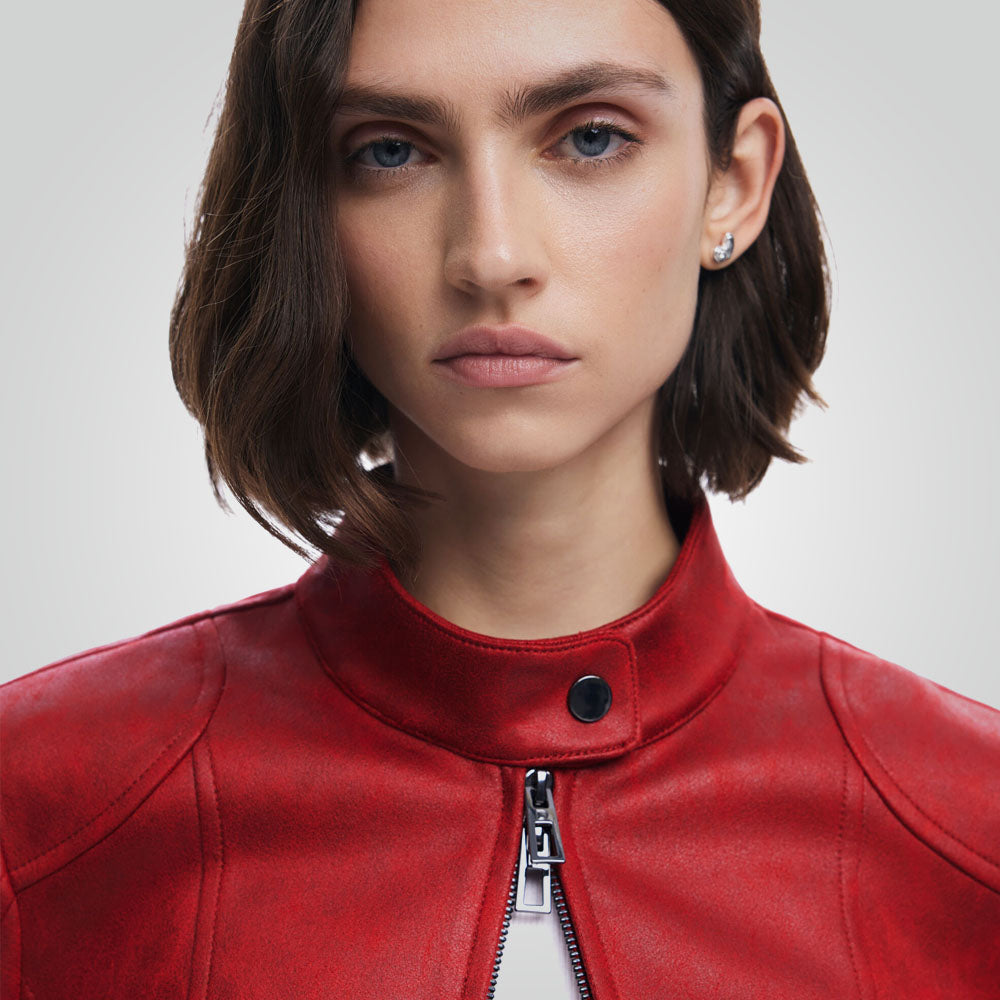 Style Red Leather Jacket