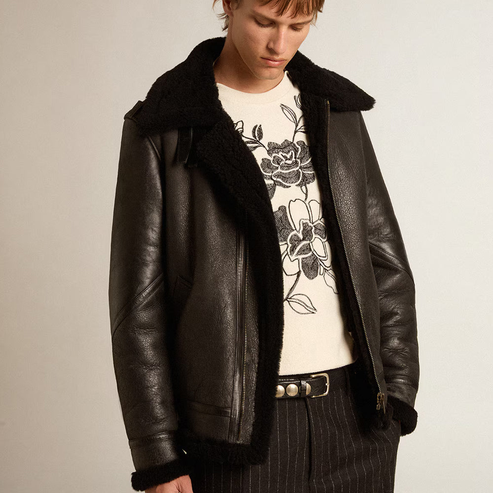 Men's Bomber Leather Flight Jacket