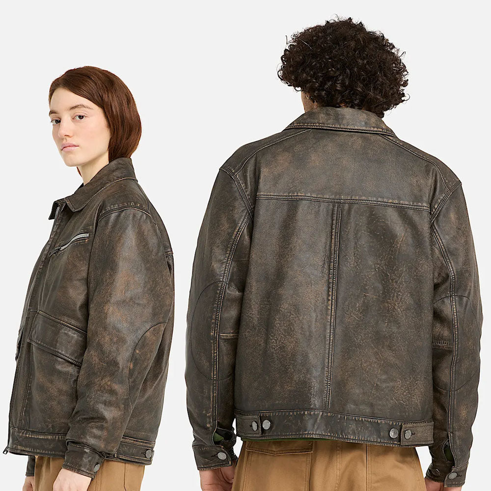 Unisex Brown Leather Jacket