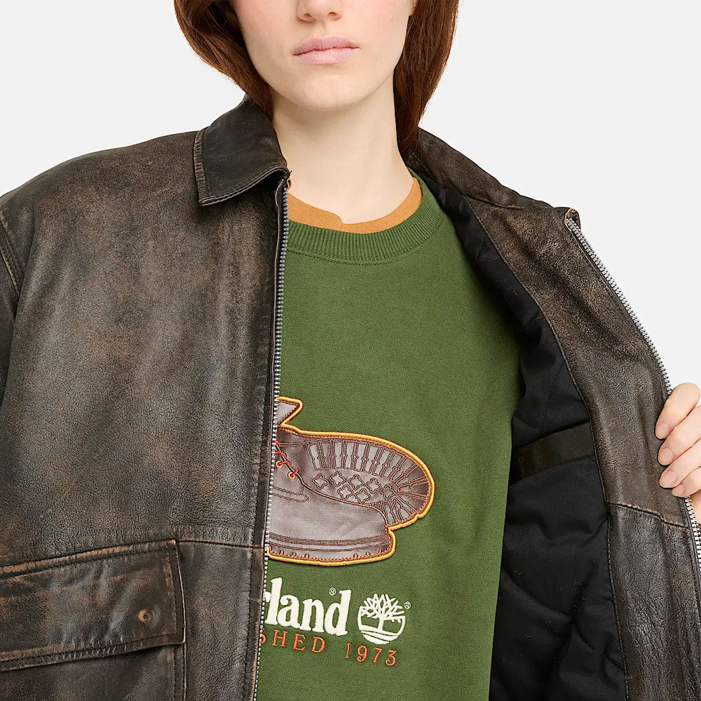 Distressed Brown Leather Jacket