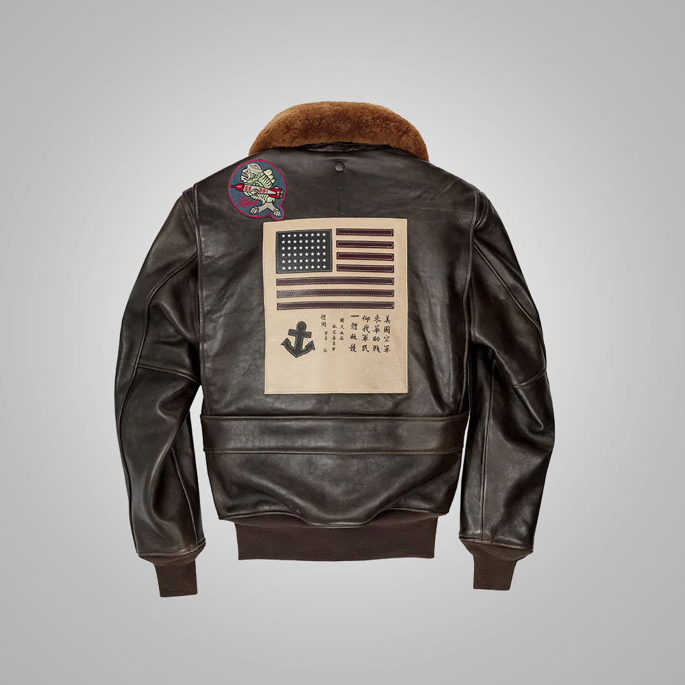 Men's Top Gun Maverick G-1 Flight Leather Bomber Jacket