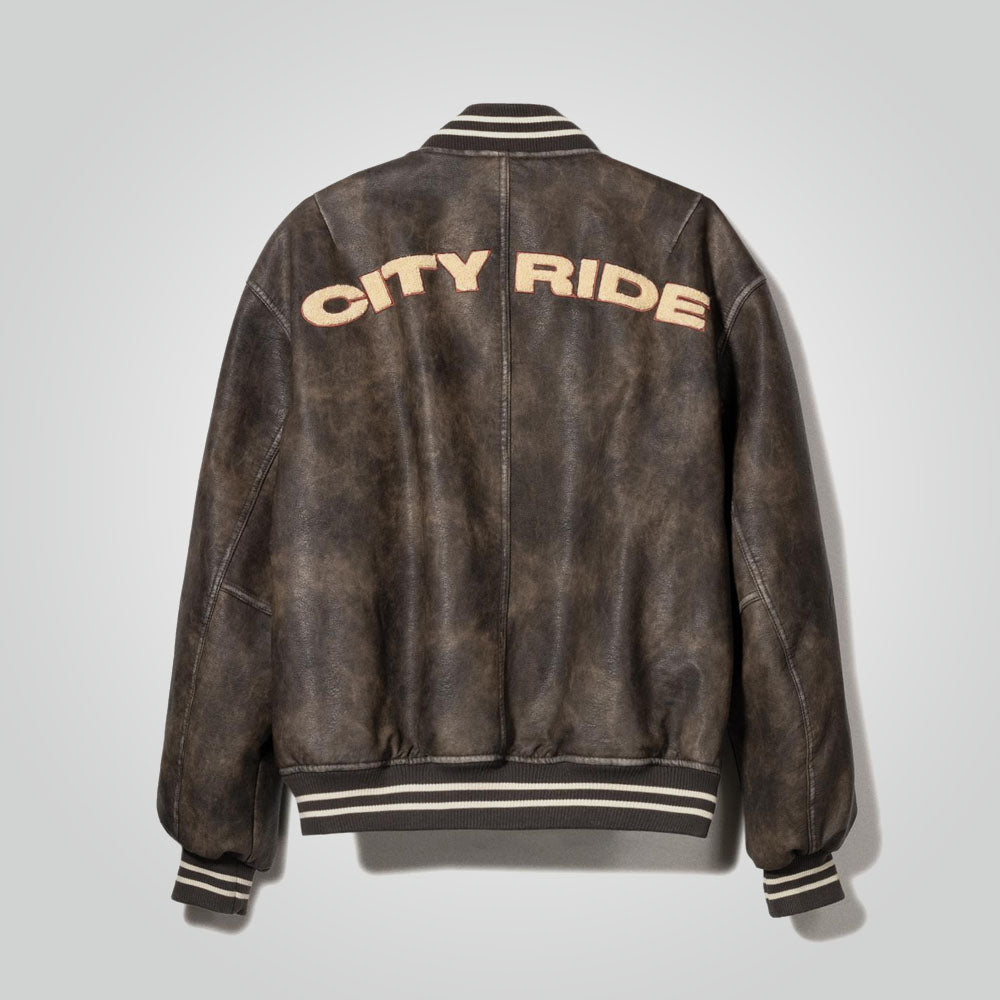 Men's Vintage Leather Varsity Jacket