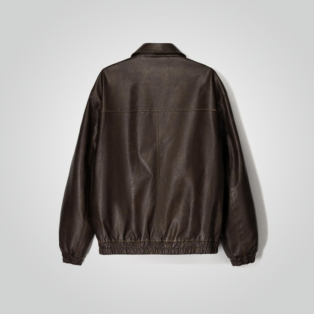 Vintage Brown A2 Leather Bomber Jacket for men