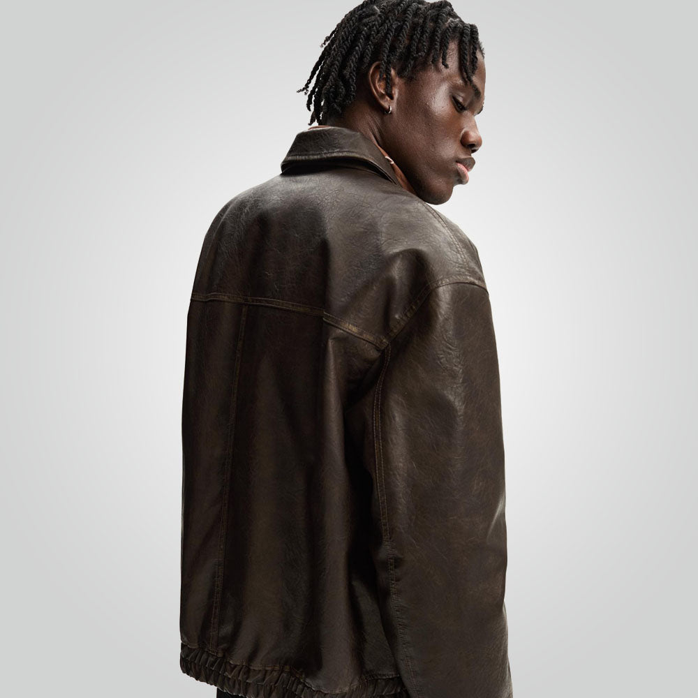 Vintage Brown A2 Leather Bomber Jacket