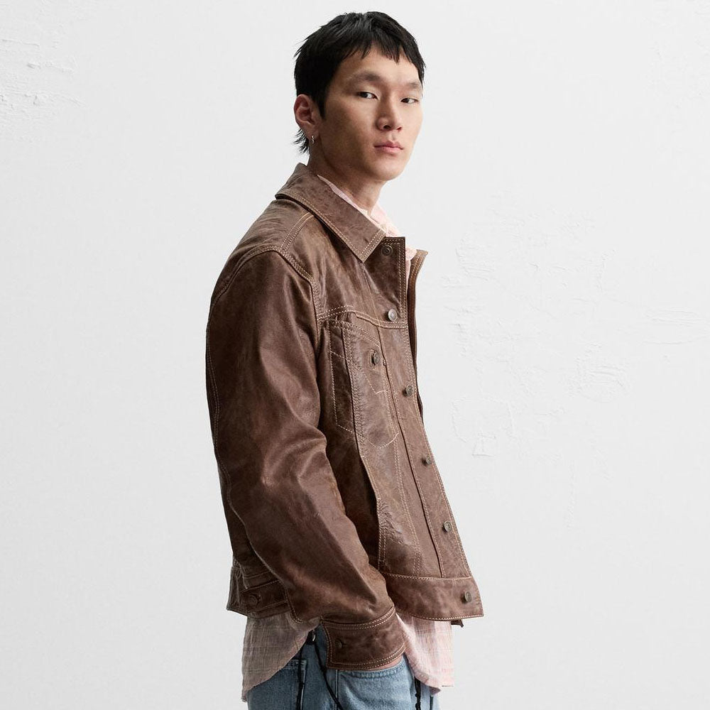 Vintage Brown Leather Jacket