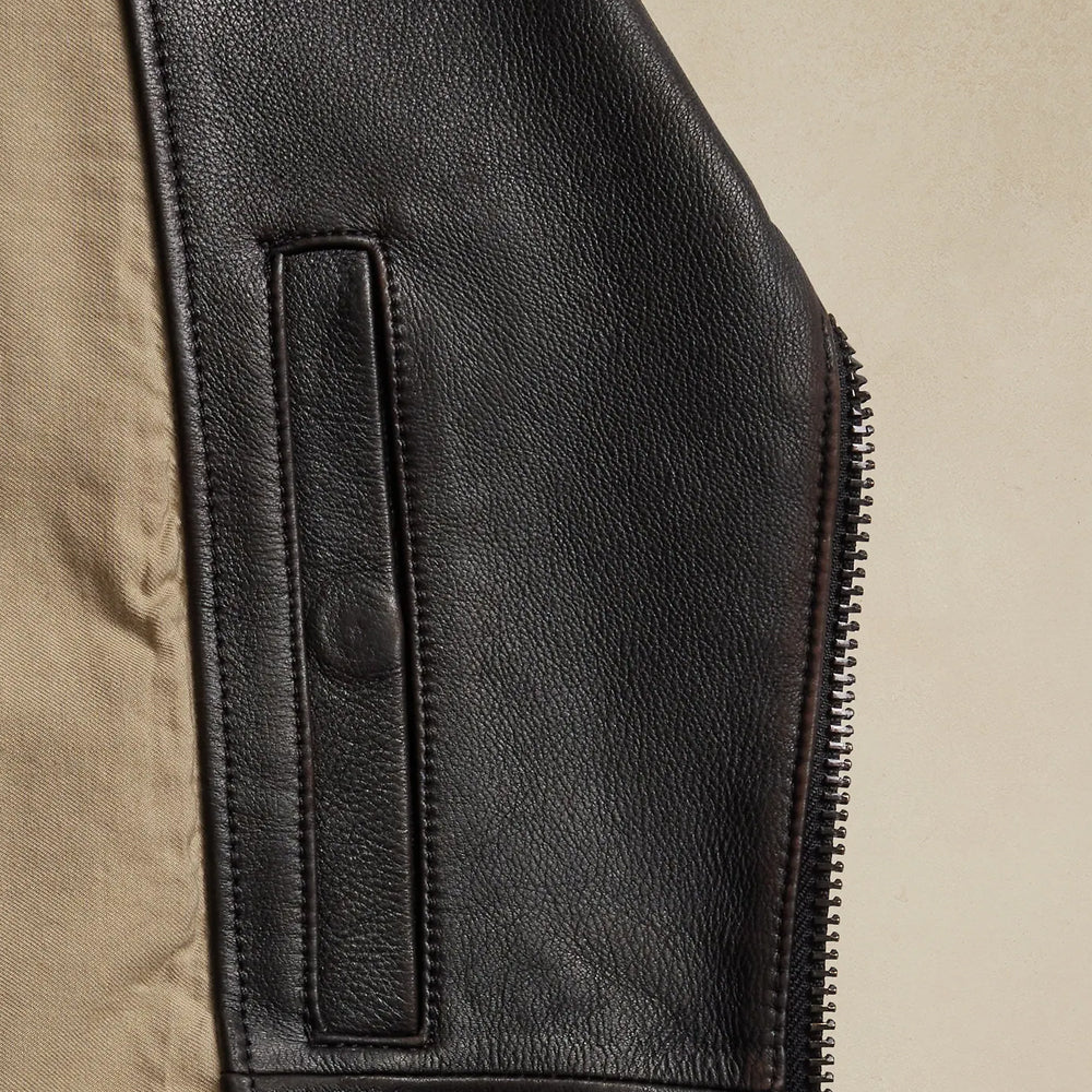 Waxed Black Motorbike Leather Moto Jacket