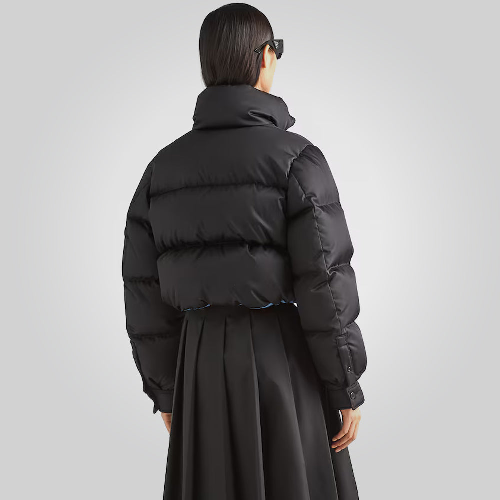 Cropped Black Puffer Jacket