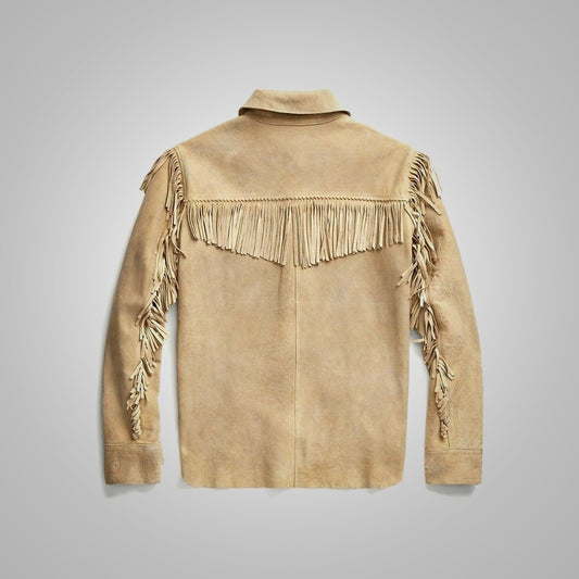 cowboy leather jacket back view