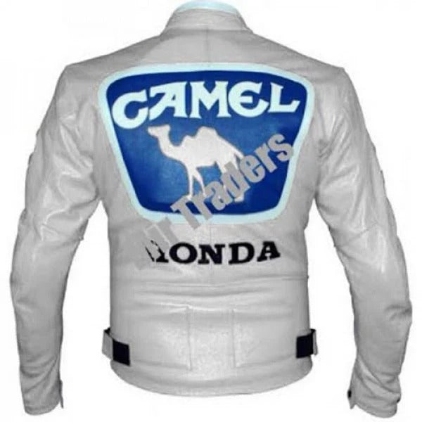 Max Biaggi Camel Honda Motorcycle Leather Motogp Jacket - bombersflight