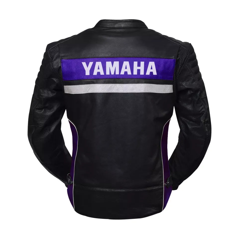 Yamaha Racing Jacket Black Motorcycle Cowhide Leather Yamaha Biker Jacket - bombersflight