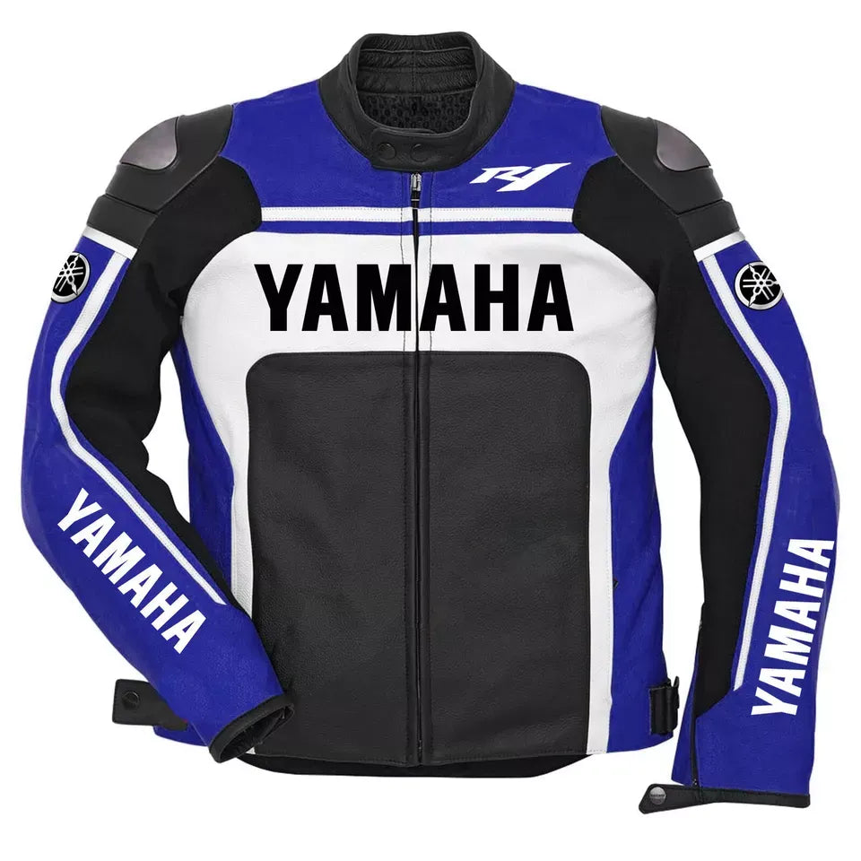 Yamaha Riding Jacket Genuine Leather Yamaha Racing Motorbike Jacket - bombersflight