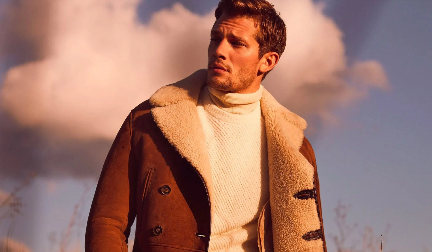 men's sheepskin shearling coat