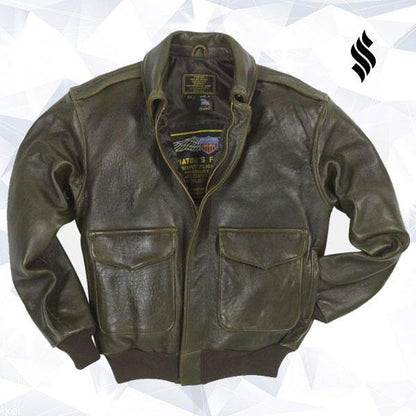 Men's Vintage Leather Jacket 100 Mission A-2 Pilot’s Jacket - bombersflight