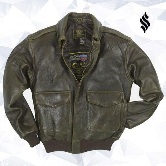 Men's Vintage Leather Jacket 100 Mission A-2 Pilot’s Jacket - bombersflight