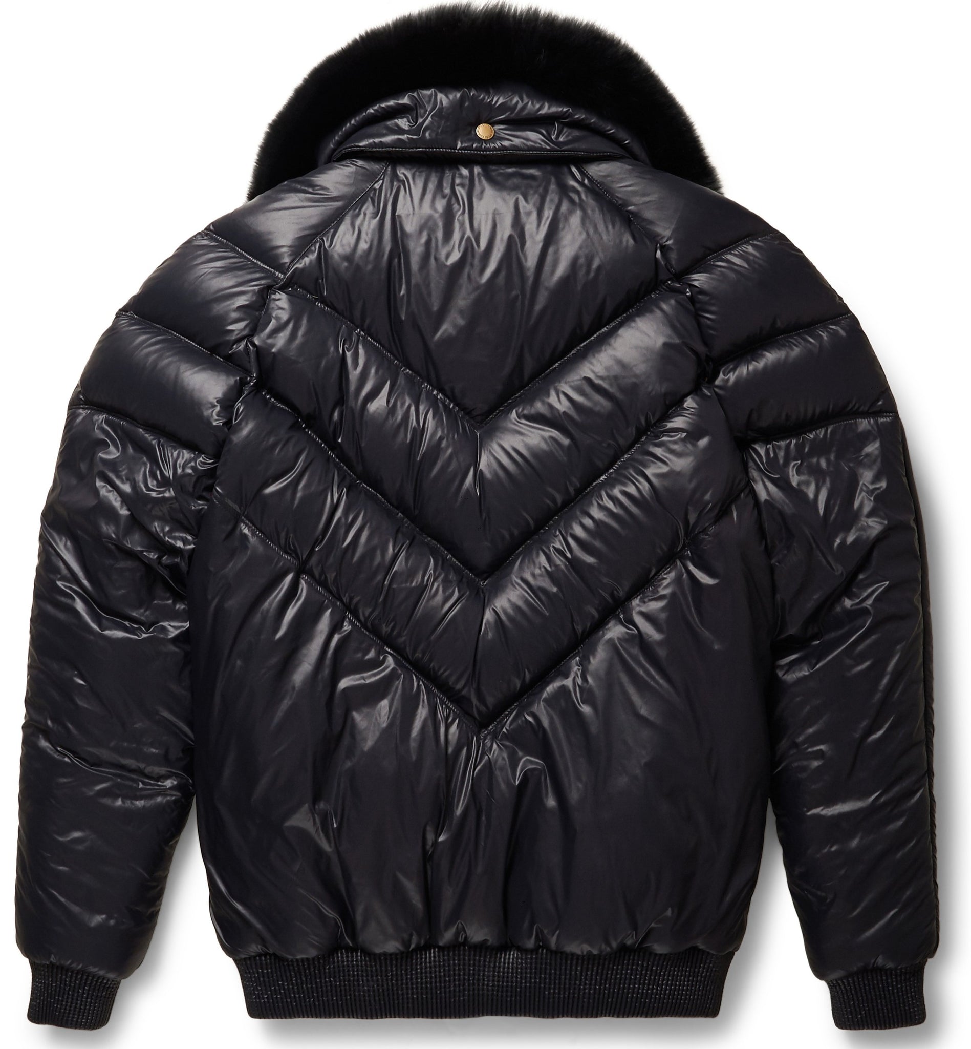 Genuine Black Leather V-Bomber Jacket - bombersflight
