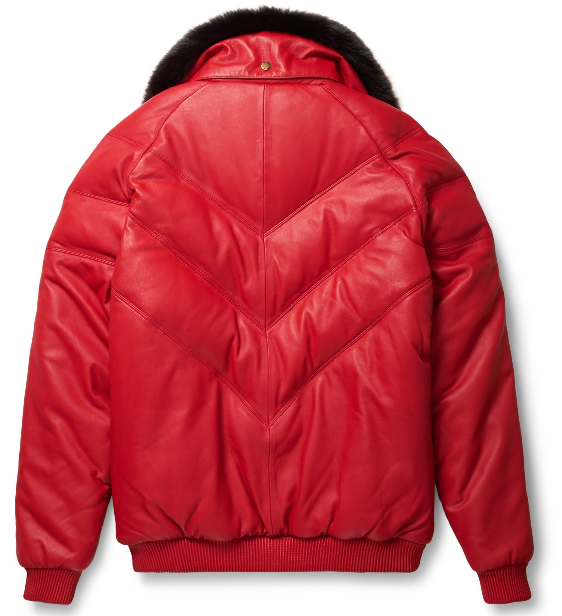 Red Leather V-Bomber Jacket - bombersflight
