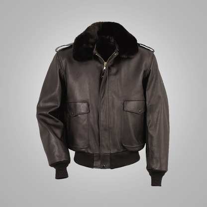Men Dark Brown Flying Aviator RAF A2 Cowhide Leather Flight Jacket