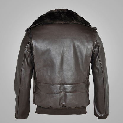 Men Dark Brown Flying Aviator RAF A2 Cowhide Leather Flight Jacket