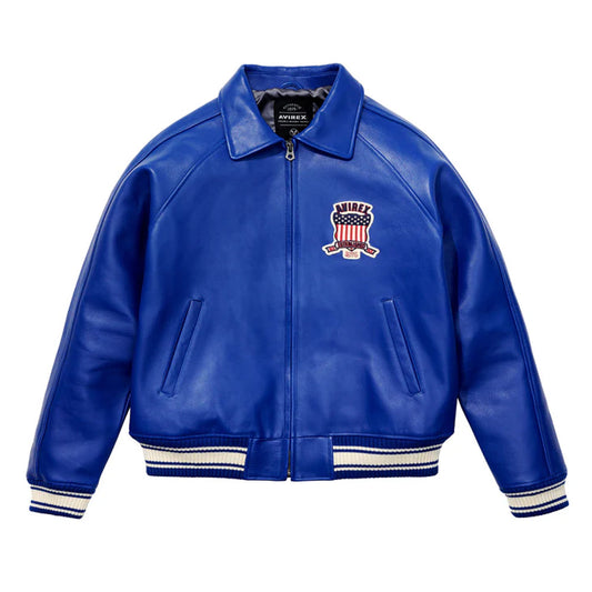 Men's Avirex Blue Jacket New Style Avirex Jacket - bombersflight