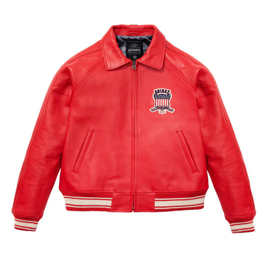 New Men's Aviex Jacket Classic Leather Bomber Jacket - bombersflight