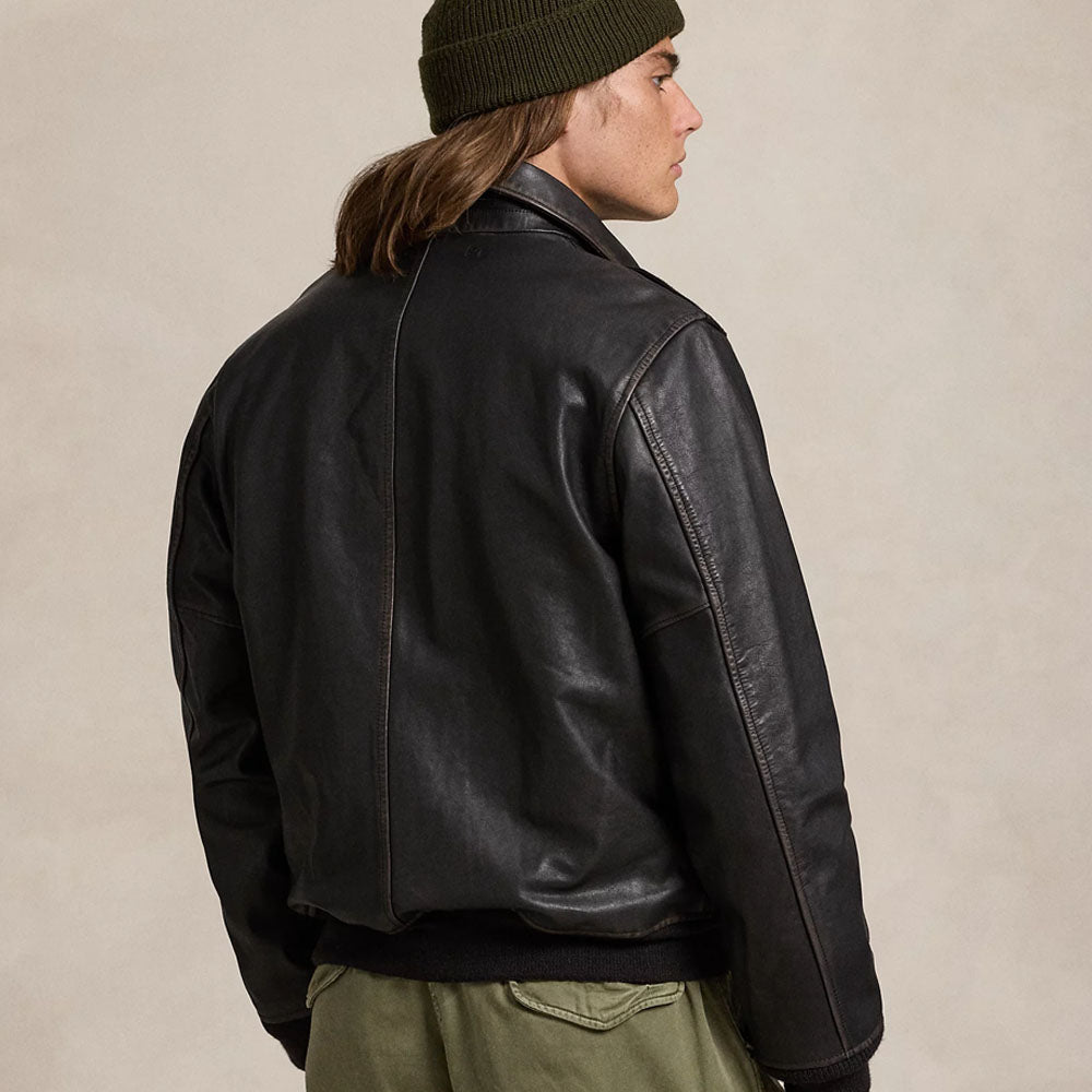 leather flight jacket