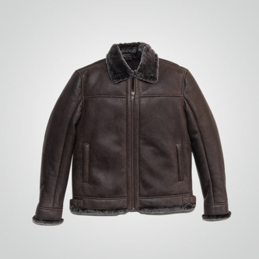 Men's Brown B3 Bomber Shearling Jacket