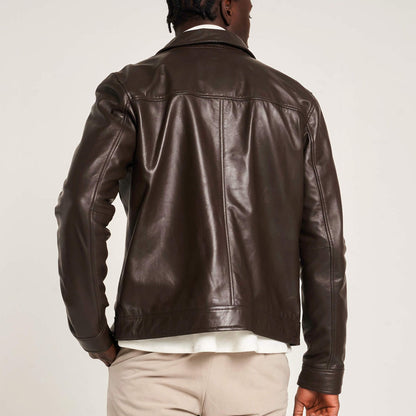 Men's Brown Cowhide Field Leather Jacket