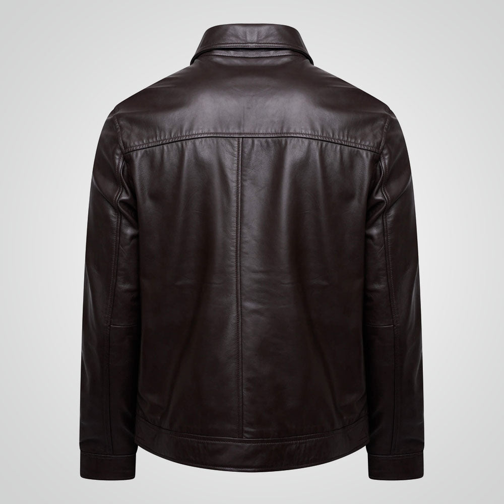 Men's Brown Cowhide Field Leather Jacket