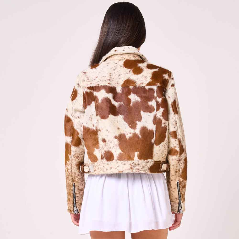 cowhide print jacket