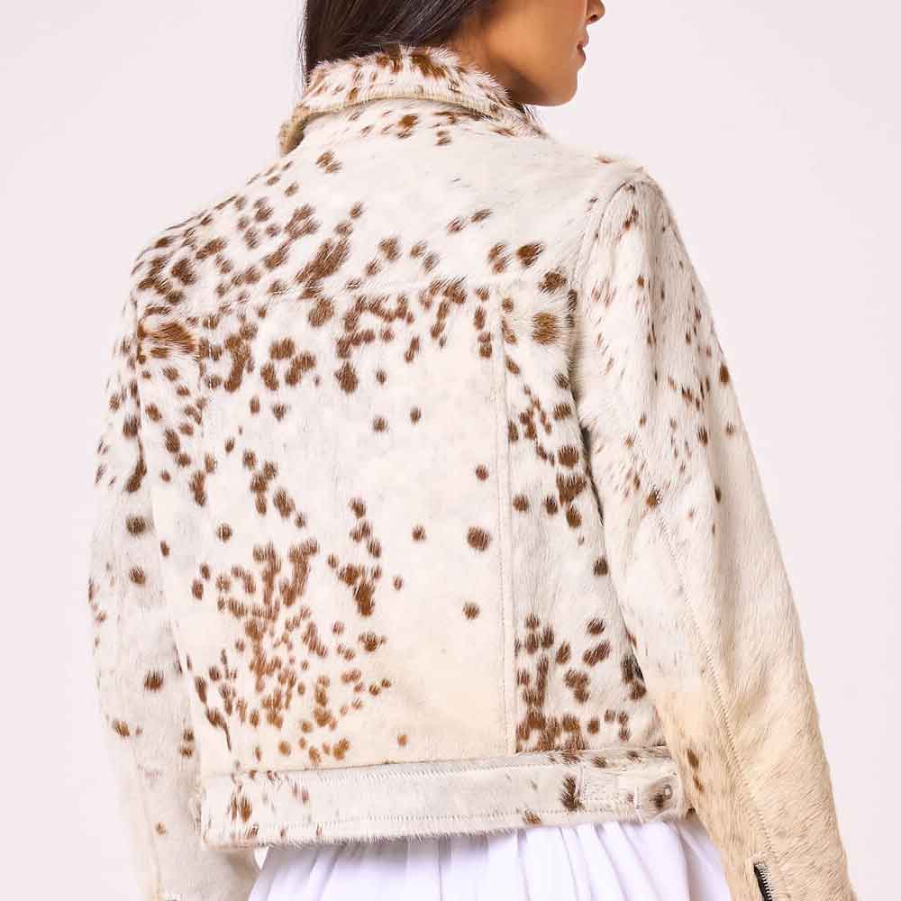 cowhide print jacket