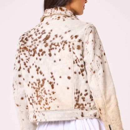 cowhide print jacket