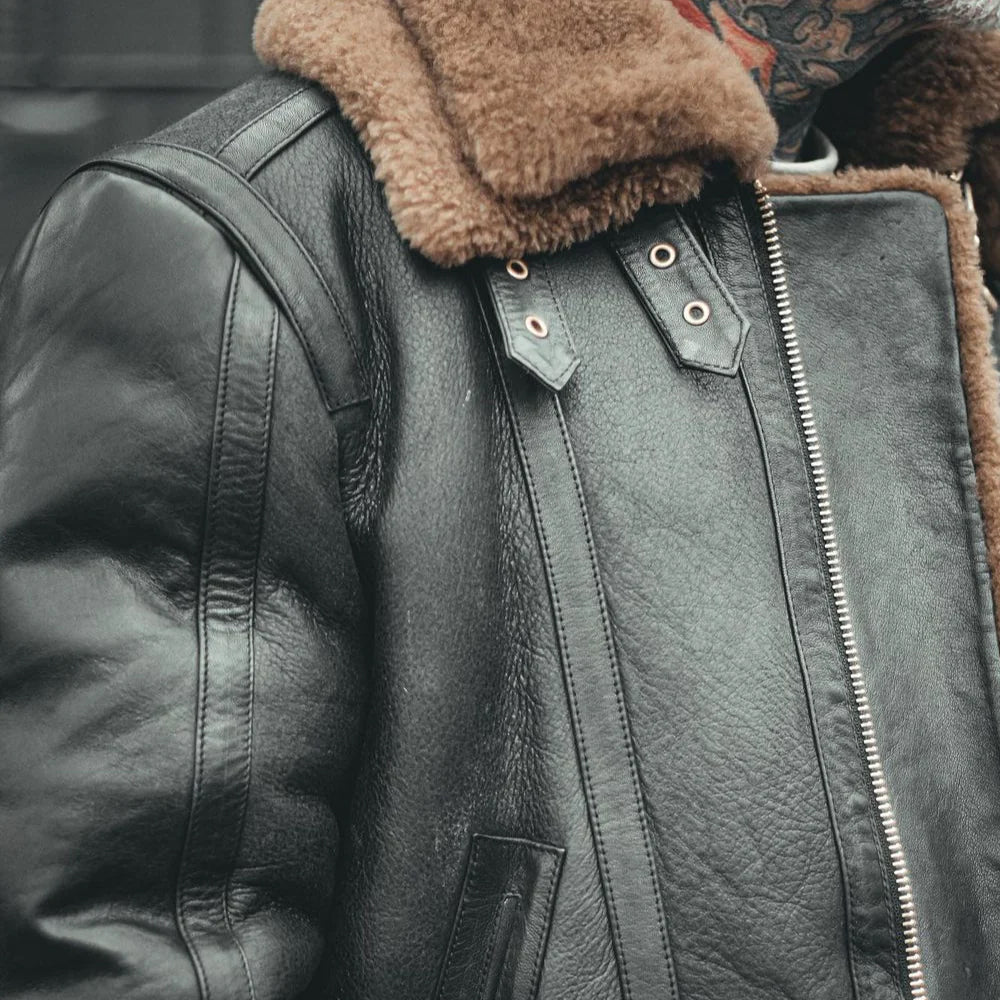 Sheepskin Leather Aviator B3 Bomber Jacket