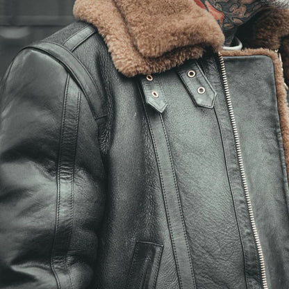 Sheepskin Leather Aviator B3 Bomber Jacket