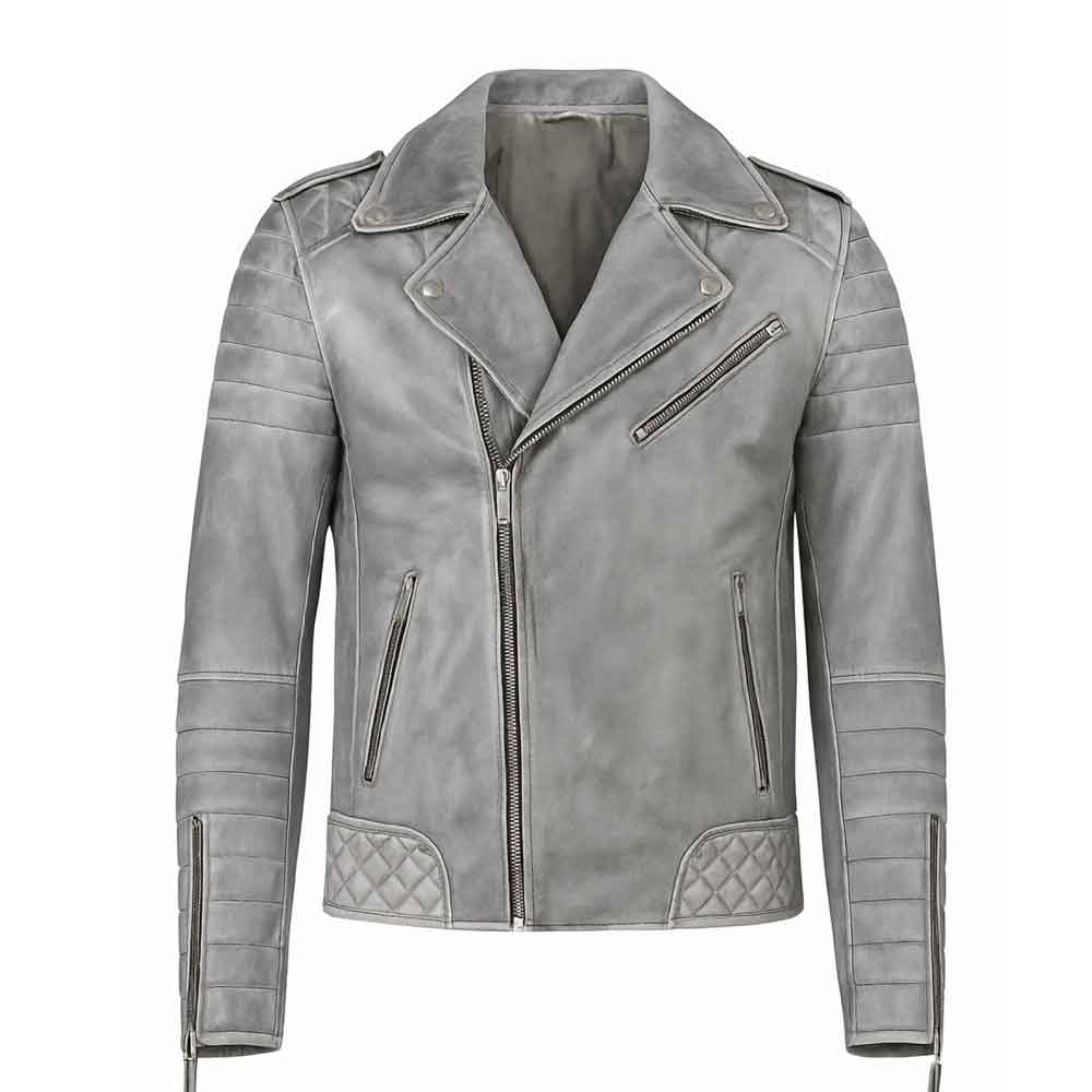Grey Leather Jacket