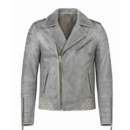 Grey Leather Jacket