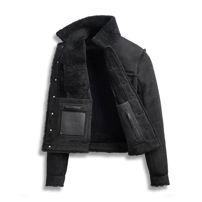 Shearling Leather Jacket For Men Soft Leather Jacket - bombersflight