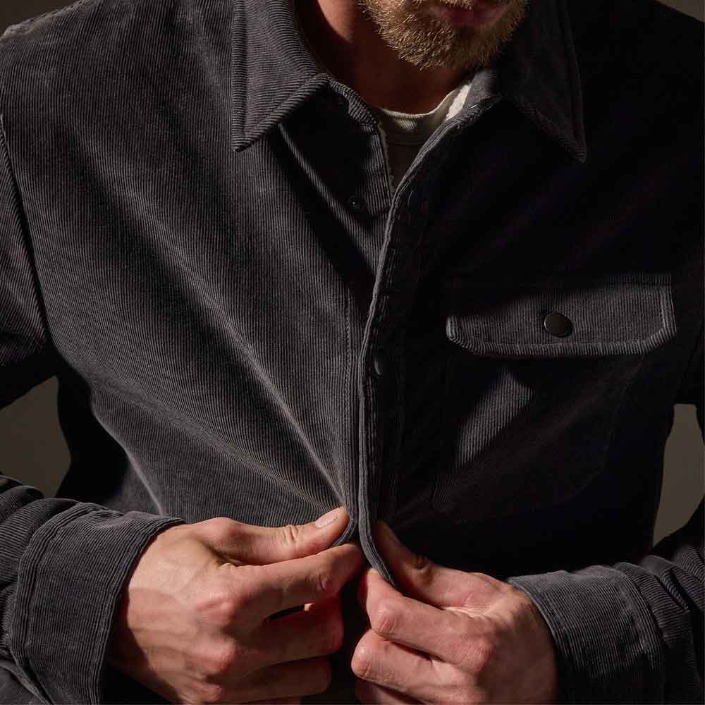 Lined Corduroy Jacket in Charcoal Grey