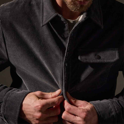 Lined Corduroy Jacket in Charcoal Grey