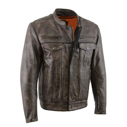 Men's Vintage Leather Biker Jacket