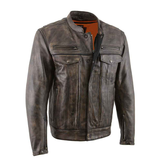 Men's Vintage Leather Biker Jacket