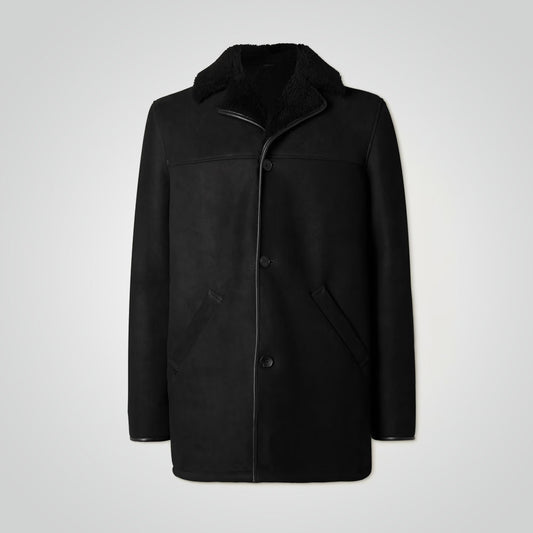 Nubuck Leather Shearling Coat